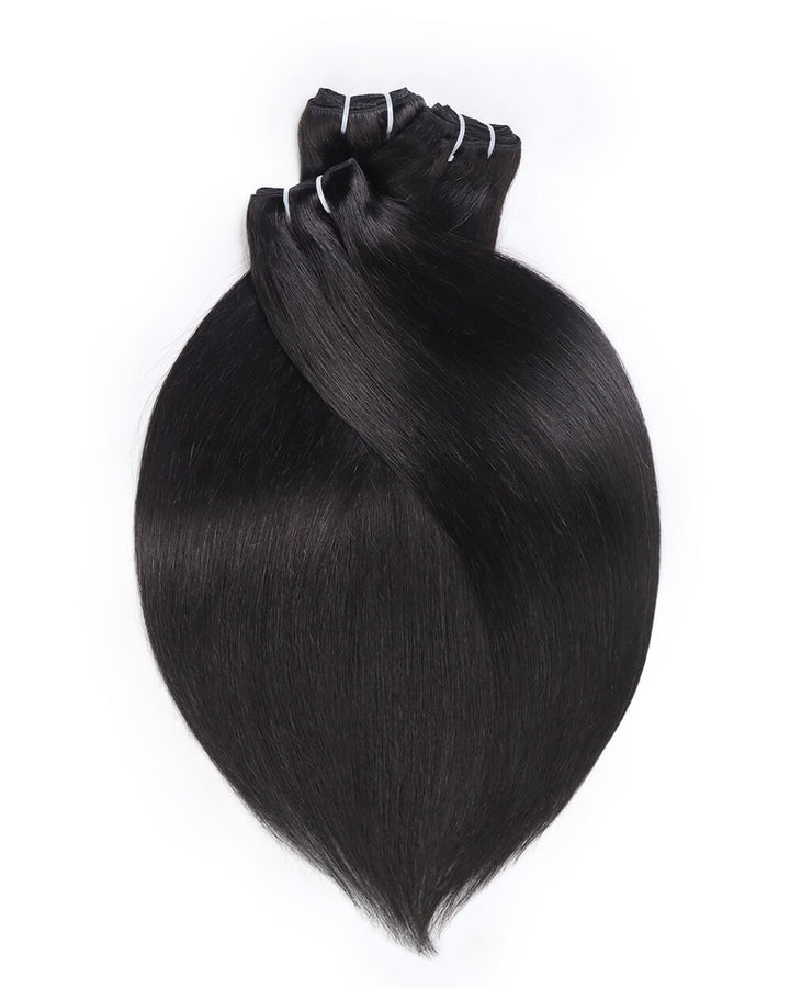 eullair Raw Hair Bone Straight 3 Bundles with 2x6 Lace Closure 100% Raw Human Hair