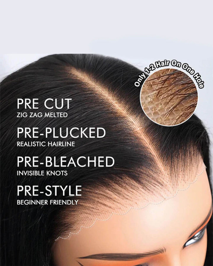 eullair Bouncy Wave Put On Go Glueless Wig 9x6 Pre Cut Short Bob Wig With Curtain Bangs Human Hair Wigs