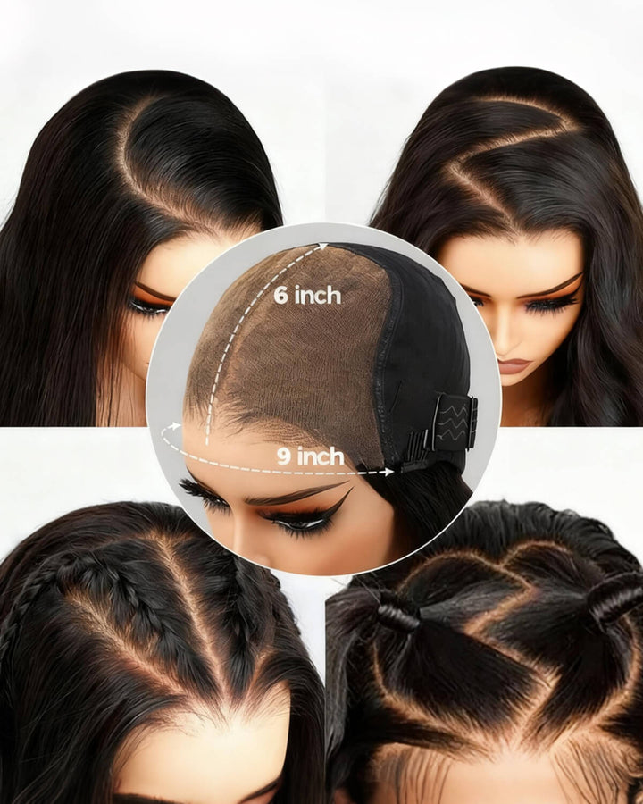 eullair Bouncy Wave Put On Go Glueless Wig 9x6 Pre Cut Short Bob Wig With Curtain Bangs Human Hair Wigs