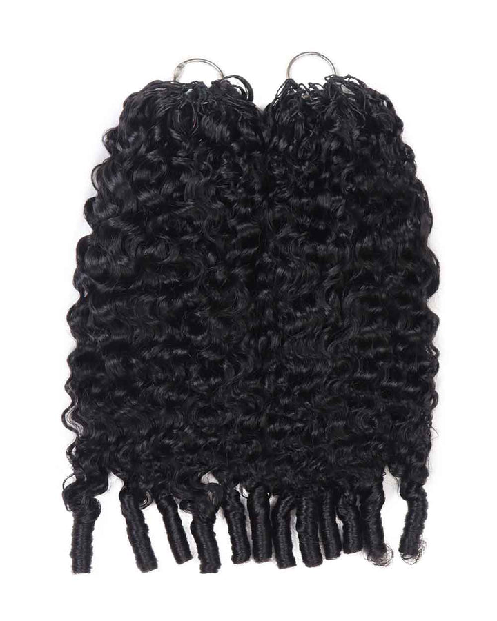 eullair Burmese Curly Hair - Lightweight 100% Human Hair Crochet Extensions