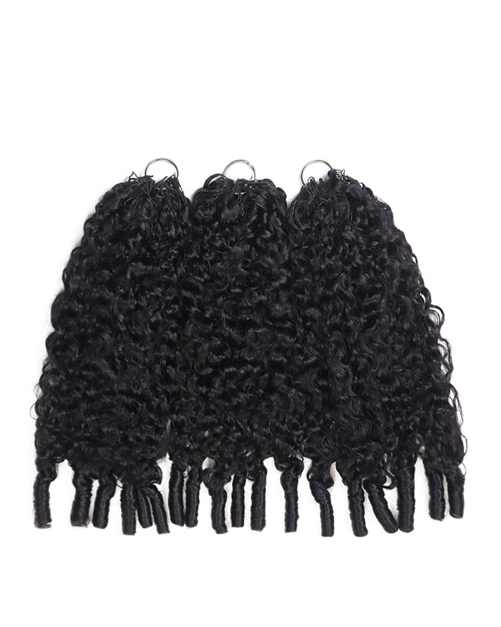 eullair Burmese Curly Hair - Lightweight 100% Human Hair Crochet Extensions