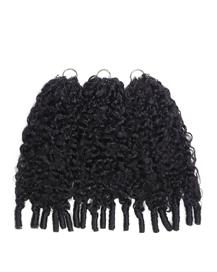 eullair Burmese Curly Hair - Lightweight 100% Human Hair Crochet Extensions