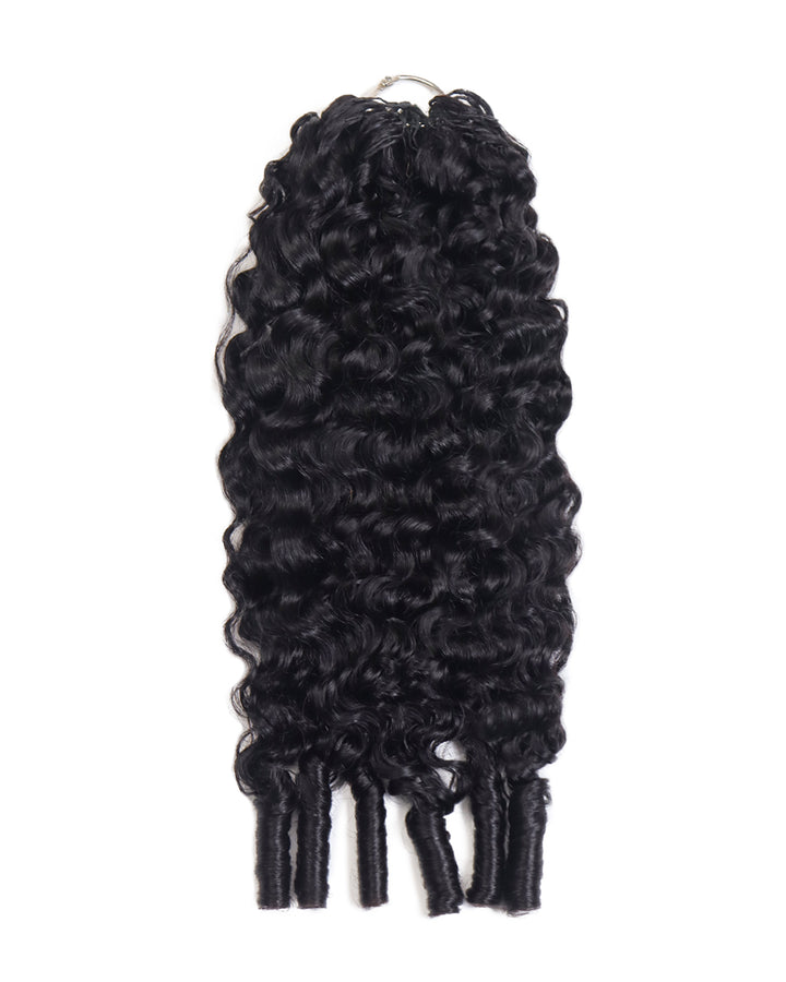 eullair Burmese Curly Hair - Lightweight 100% Human Hair Crochet Extensions