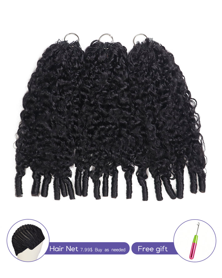 eullair Burmese Curly Hair - Lightweight 100% Human Hair Crochet Extensions