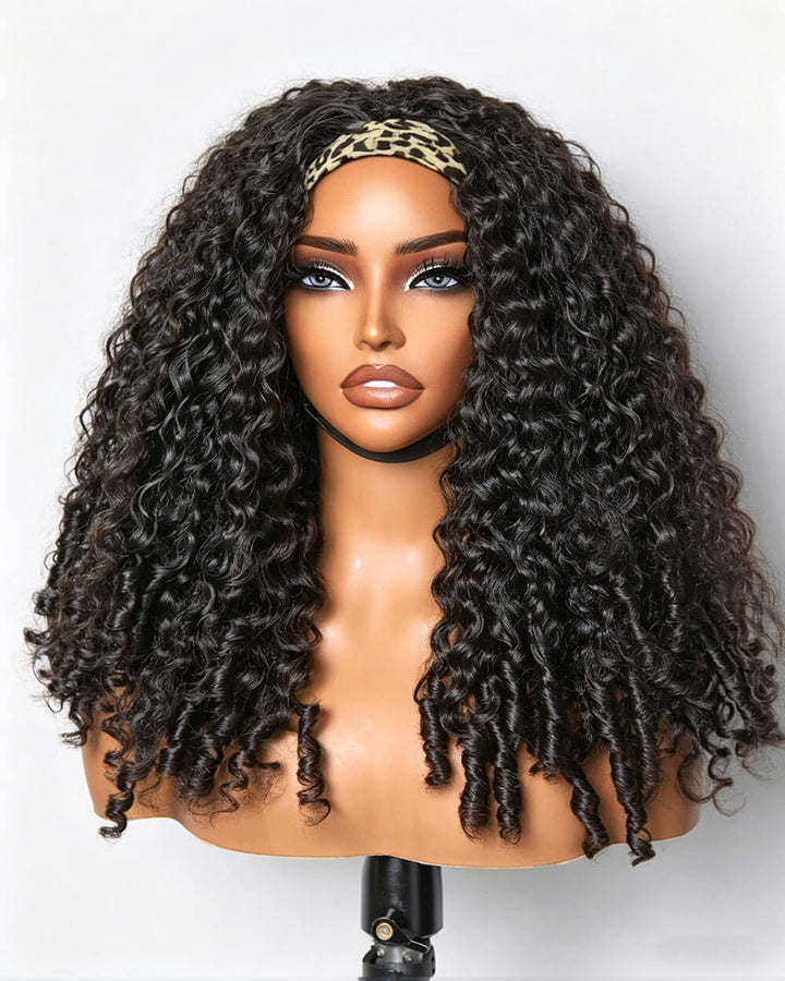 eullair Burmese Curly Ice Silk Headband Wig Natural Hair Look Easy to Wear Beginner Friendly