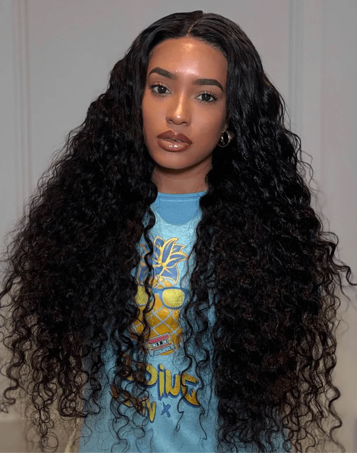 eullair Crimped Wigs Parting Max 9x6 Big Deep Wave Lace Front