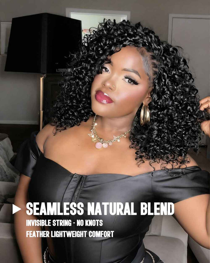 eullair Feather Crochet Curly Hair - 3C-4A Kinky Coily 100% Human Hair Pre-Looped