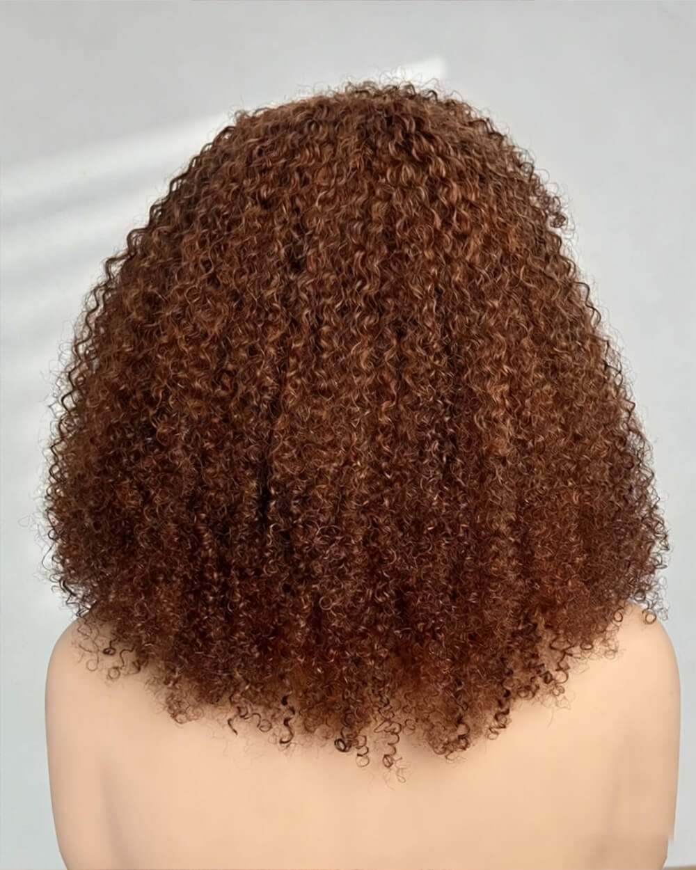 eullair Ginger Kinky Curly 3 IN 1 Half Wig Shoulder Length Human Hair Natural Afro Fluffy Volume