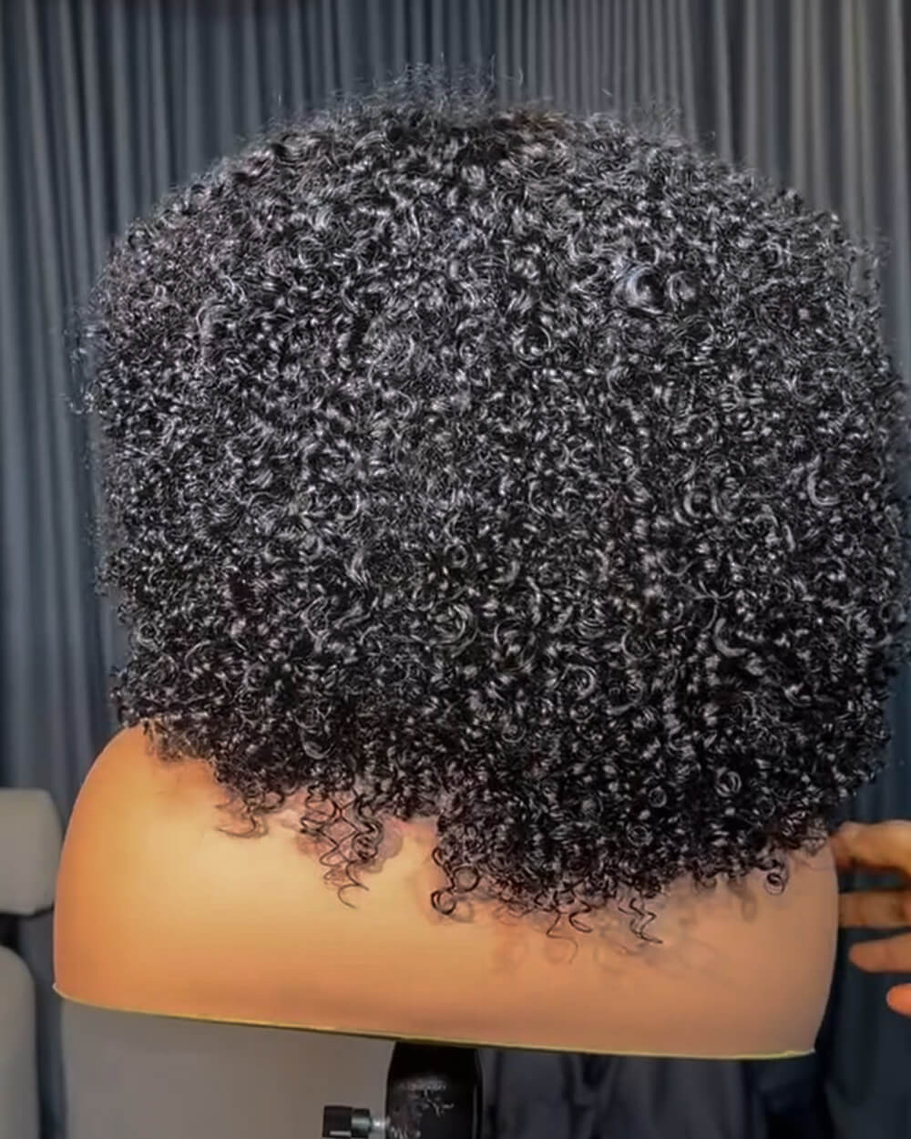 eullair Halfcast Curls 13x4 Full Frontal Wig 250% Density Afro Kinky Curly Human Hair Wig