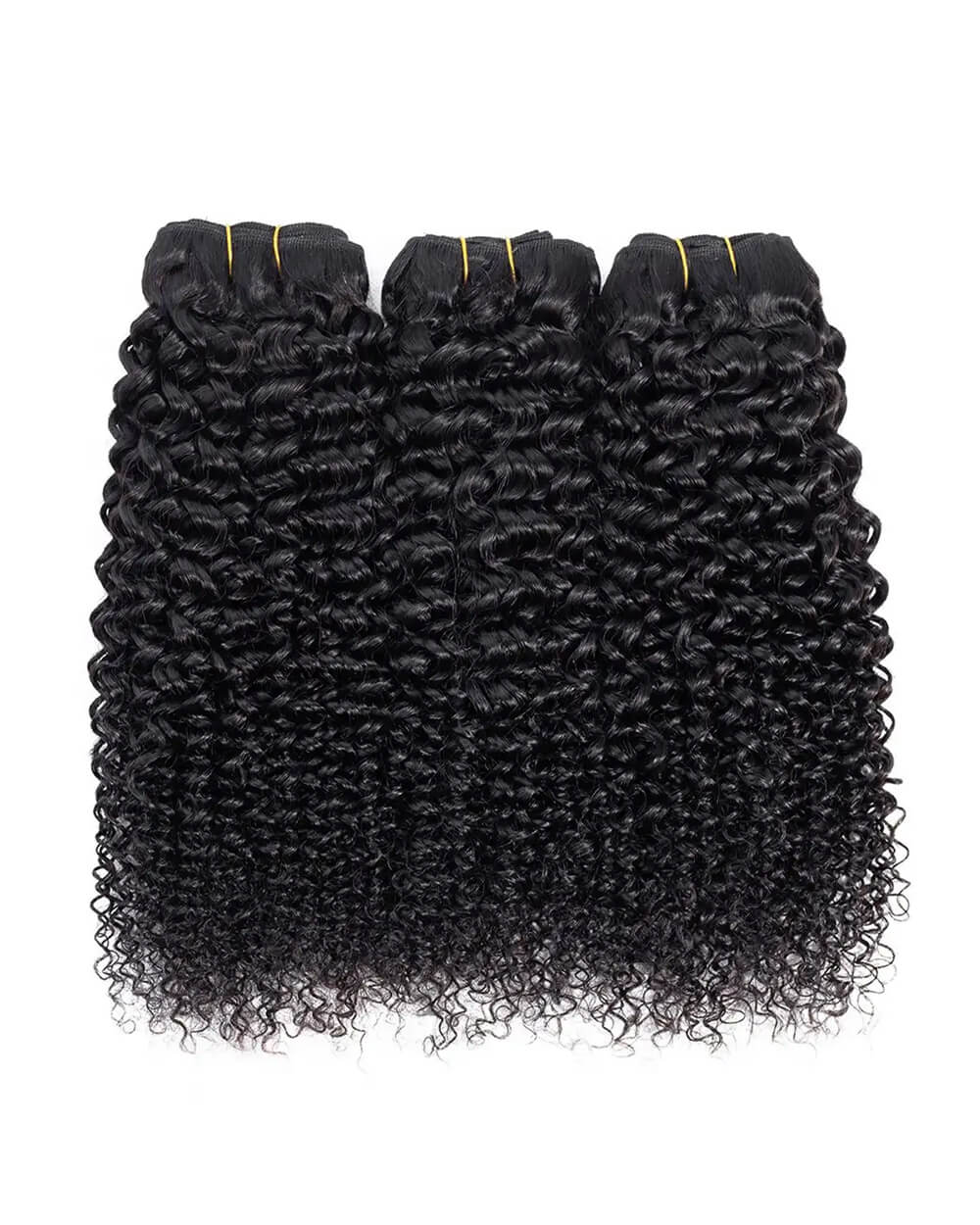 eullair Raw Hair Kinky Curly 3 Bundles with 2x6 Closure - High Elasticity Natural Black Hair Deep Parting