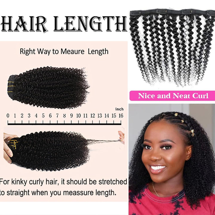 eullair Kinky Curly Clip in Hair Extensions 100% Real Remy Human Hair Extension for Black Women Natural Color 8PCS per Set With 20 Clips Double Weft 120gram