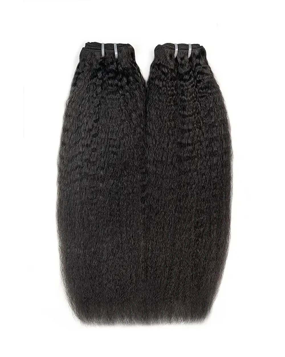 eullair Kinky Straight Bundles with 2x6 Closure - 6 Inch Deep Side Parting Kim K Style Natural Hairline