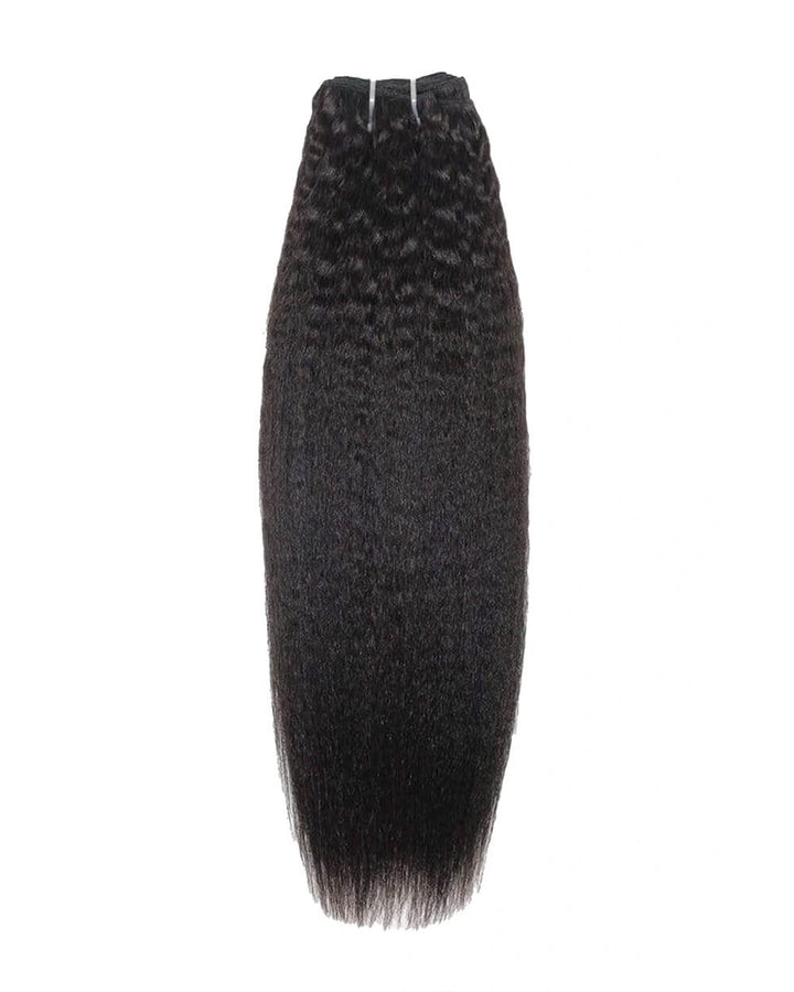 eullair Kinky Straight Bundles with 2x6 Closure - 6 Inch Deep Side Parting Kim K Style Natural Hairline