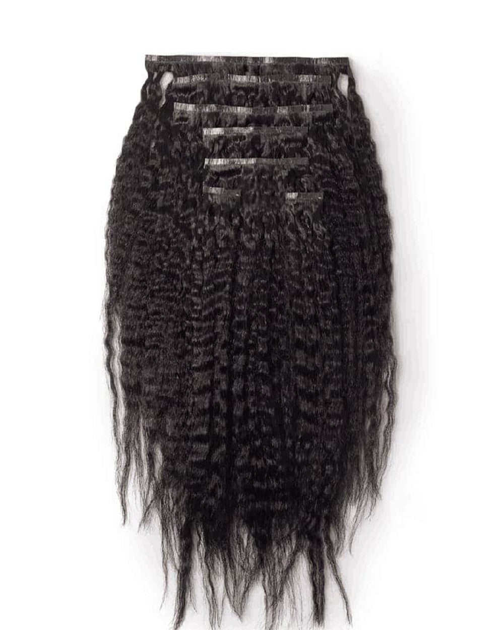 eullair Kinky Straight PU Clip In Hair Extensions 250g 14PCS | Seamless Invisible Skin Weft