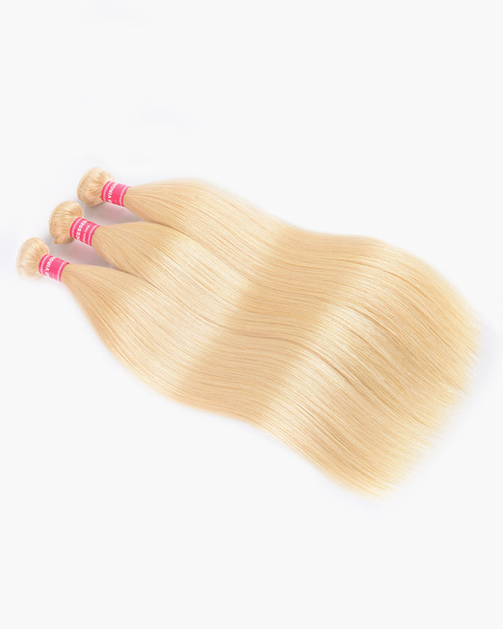 eullair Platinum 613 Straight Bundles With Closure 3 Bundles With 4x4 Lace Closure Brazilian Virgin Human Hair Weave