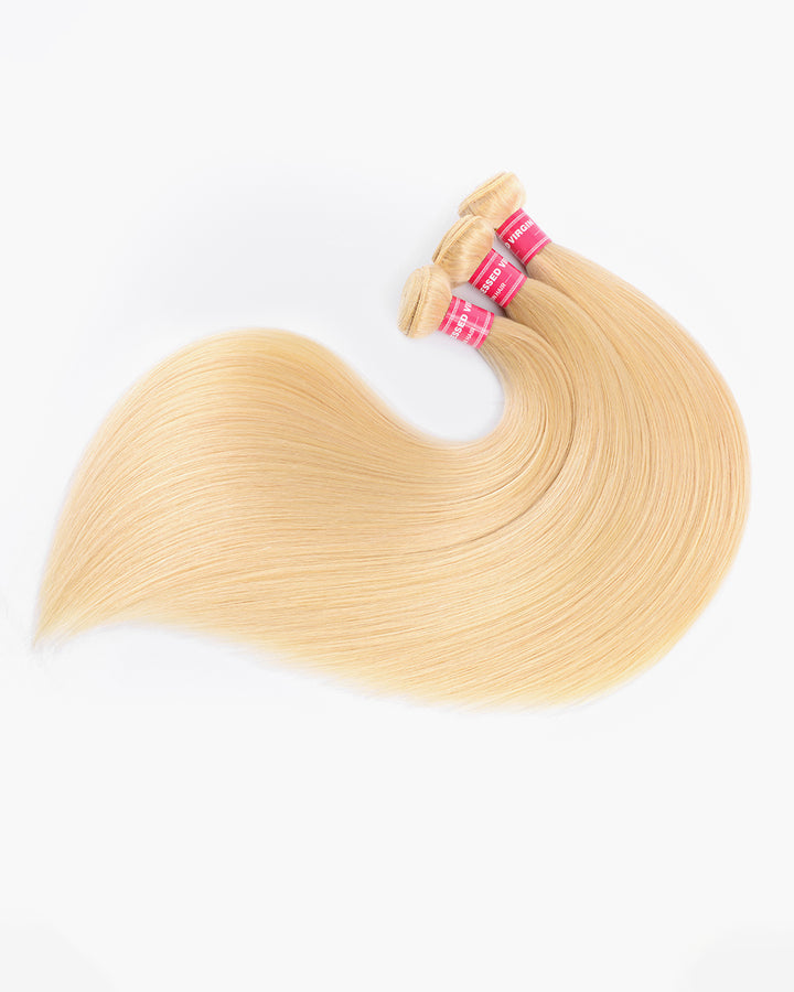 eullair Platinum 613 Straight Bundles With Closure 3 Bundles With 4x4 Lace Closure Brazilian Virgin Human Hair Weave