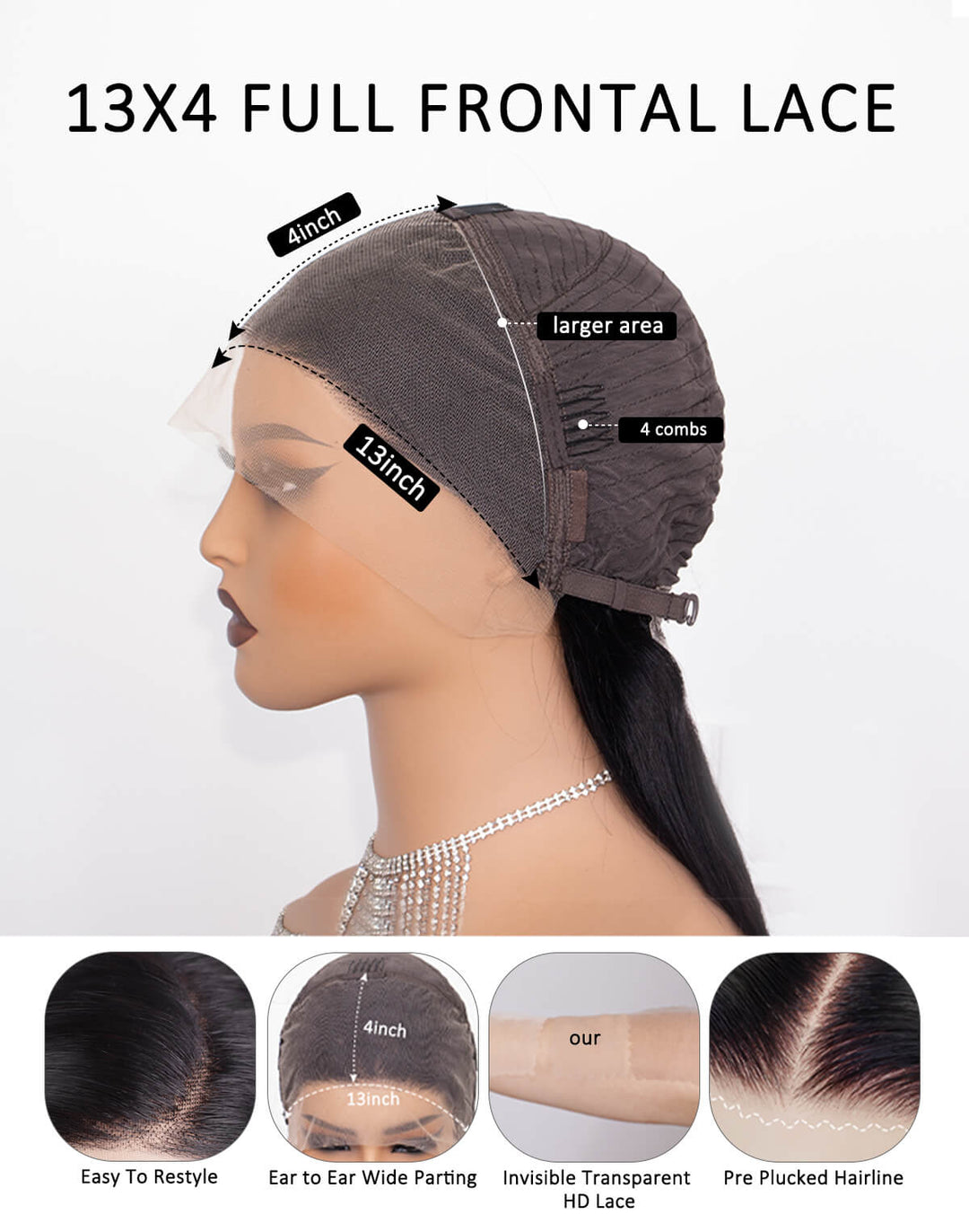 eullair Pull & Go Body Wave Wig Drawstring 9x6 Glueless Lace Wigs Pre-Bleached Beginner Friendly