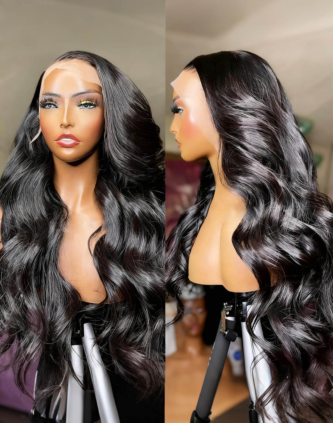 eullair Pull & Go Body Wave Wig Drawstring 9x6 Glueless Lace Wigs Pre-Bleached Beginner Friendly