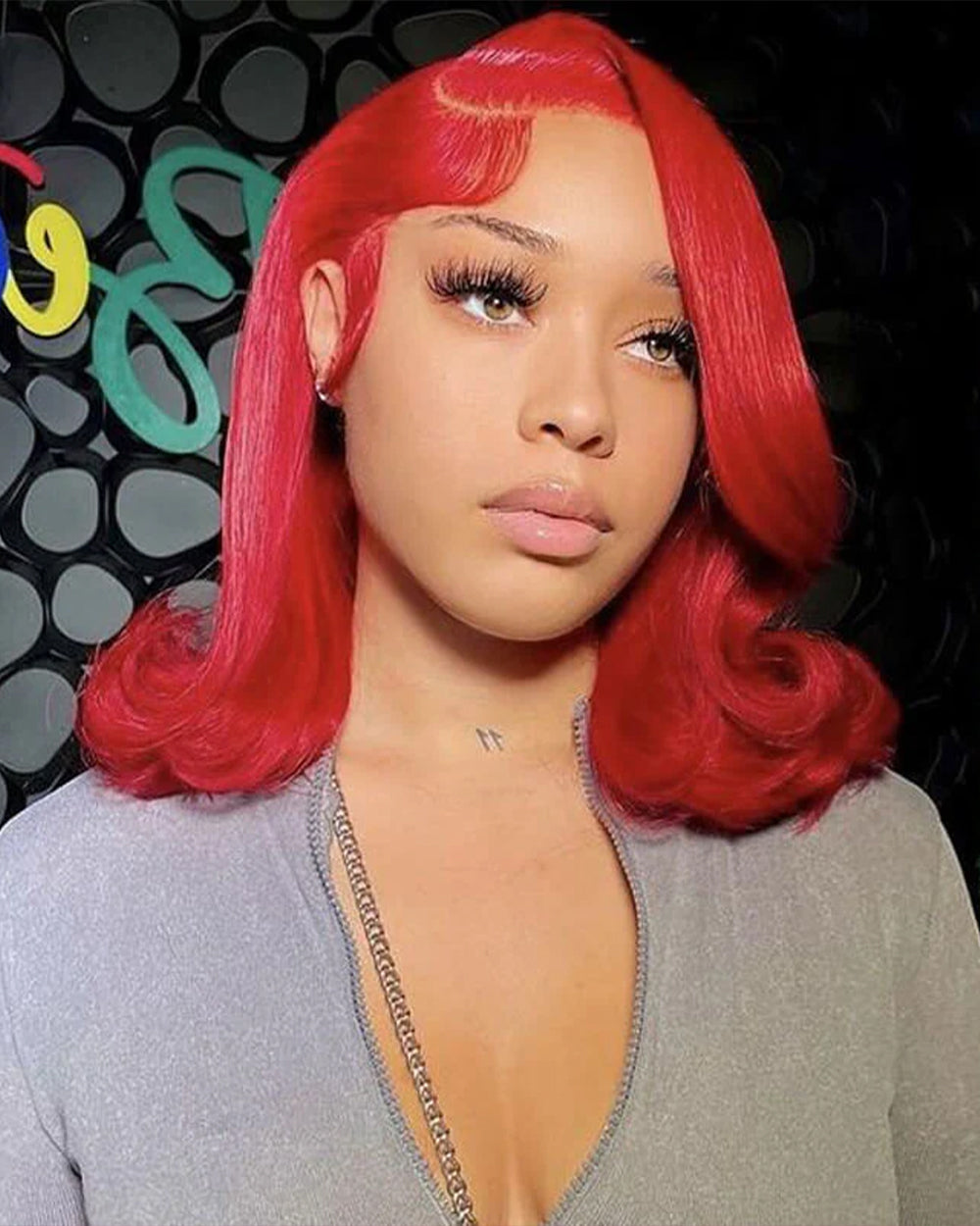 eullair Side Part Short Styled Retro Flip Ends BOB Wigs 13x4 Lace Frontal Human Hair Wig  For Women