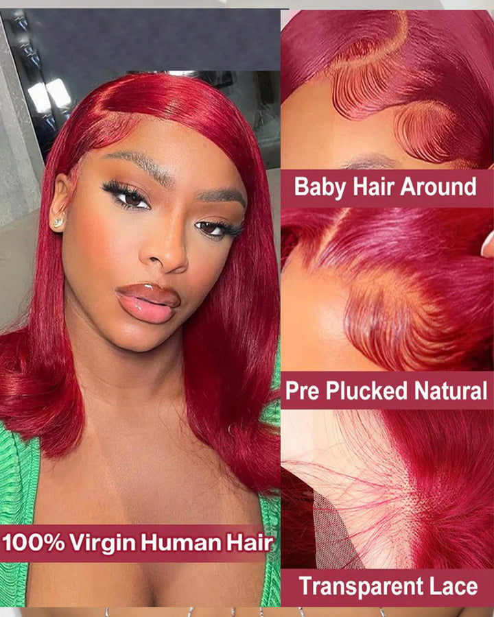 eullair Side Part Short Styled Retro Flip Ends BOB Wigs 13x4 Lace Frontal Human Hair Wig  For Women