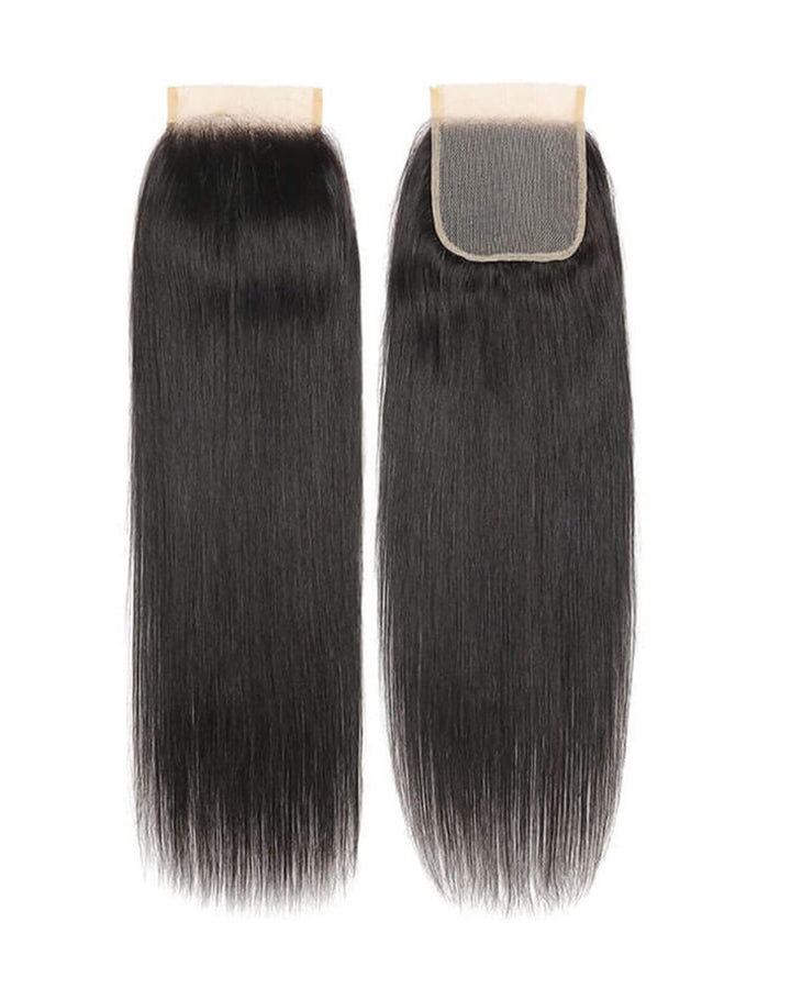 Eullair Straight Bundles with Closure & Frontal – 3 Bundles Human Hair Deals with 4x4/ 5x5/ 13x4/ 13x6 Frontal
