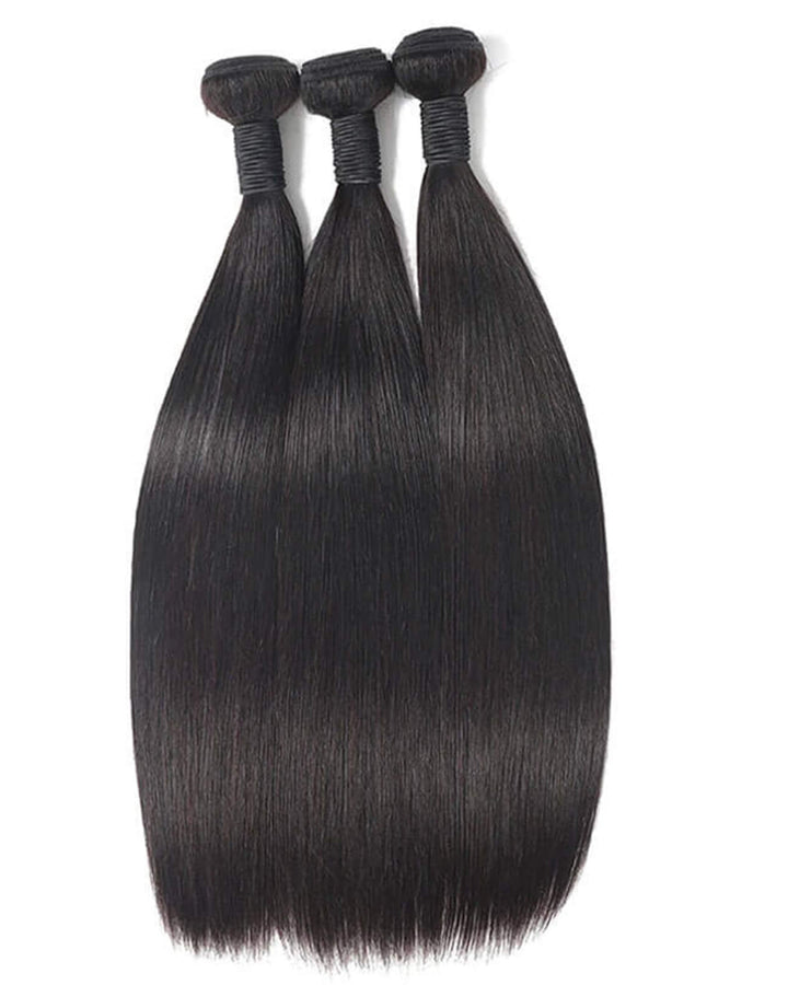 Eullair Straight Bundles with Closure & Frontal – 3 Bundles Human Hair Deals with 4x4/ 5x5/ 13x4/ 13x6 Frontal