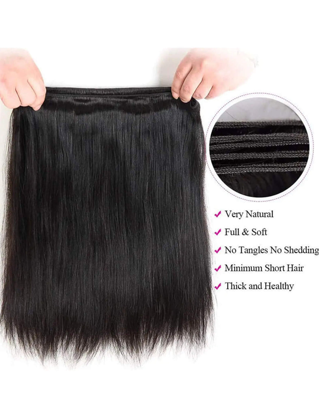 Eullair Straight Bundles with Closure & Frontal – 3 Bundles Human Hair Deals with 4x4/ 5x5/ 13x4/ 13x6 Frontal