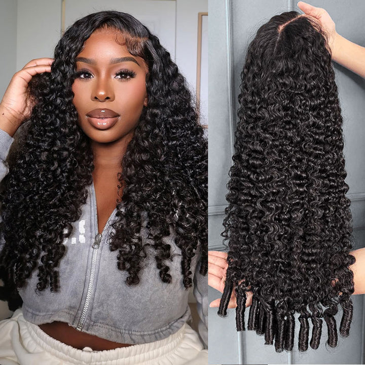eullair Super Double Drawn Wigs Paring Max 9x6 Burmese Curl Glueless Wigs 250% Density Drawstring Wig