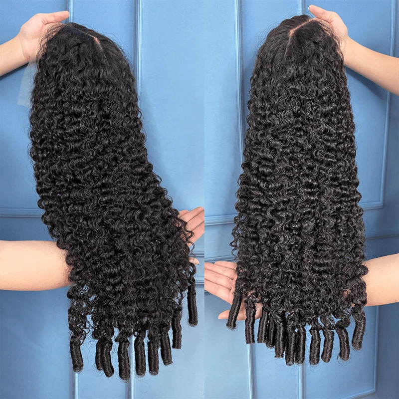 eullair Super Double Drawn Wigs Paring Max 9x6 Burmese Curl Glueless Wigs 250% Density Drawstring Wig