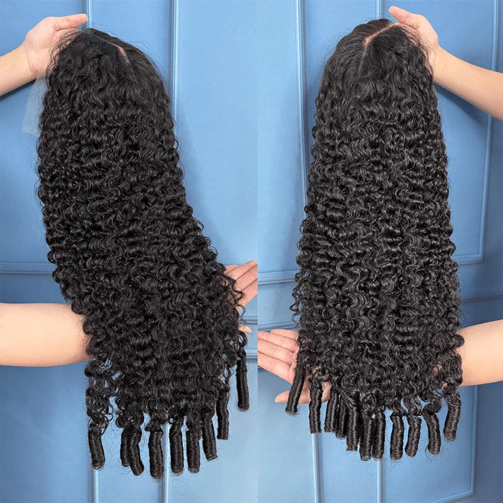 eullair Super Double Drawn Wigs Paring Max 9x6 Burmese Curl Glueless Wigs 250% Density Drawstring Wig