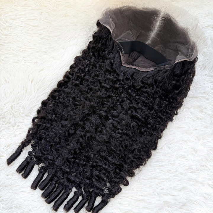 eullair Super Double Drawn Wigs Paring Max 9x6 Burmese Curl Glueless Wigs 250% Density Drawstring Wig