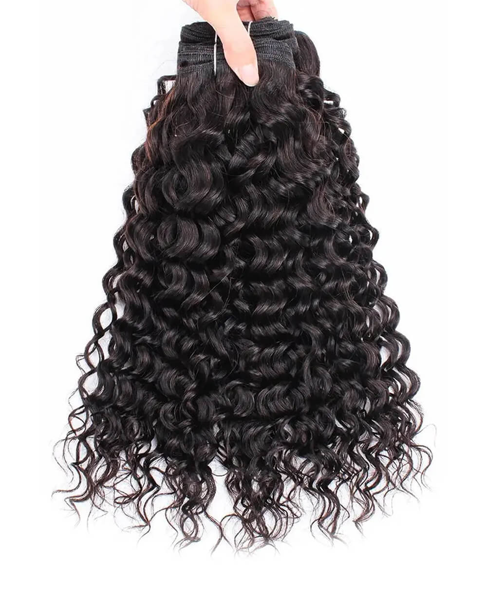 eullair Water Wave Bundles with 2x6 Closure - Pre-plucked Natural Hairline Invisible Swiss Lace Human Hair