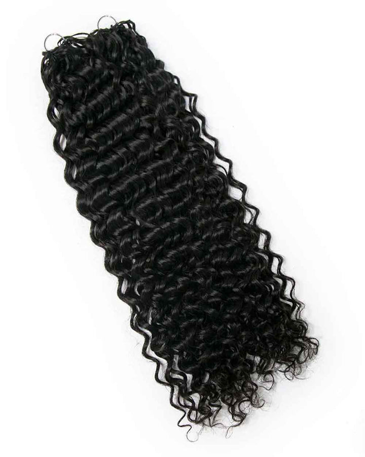 eullair Water Wave Human Hair Crochet Extensions - Pre-Looped For Boho Style