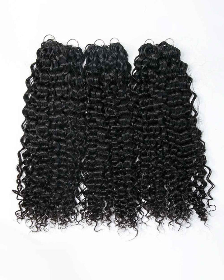 eullair Water Wave Human Hair Crochet Extensions - Pre-Looped For Boho Style