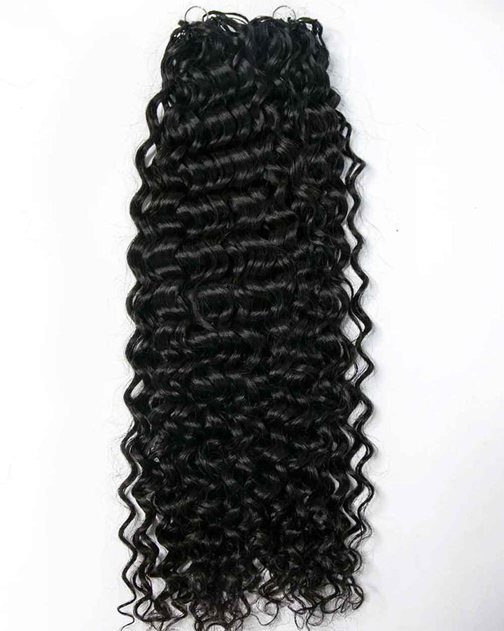 eullair Water Wave Human Hair Crochet Extensions - Pre-Looped For Boho Style