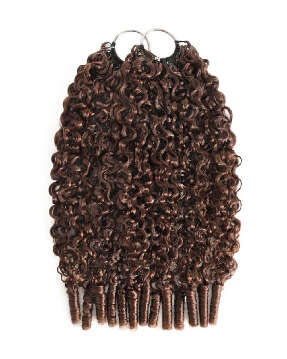 eullair #4 Chocolate Brown Burmese Curly Crochet Hair Lightweight Defined Curl Pattern Natural Look