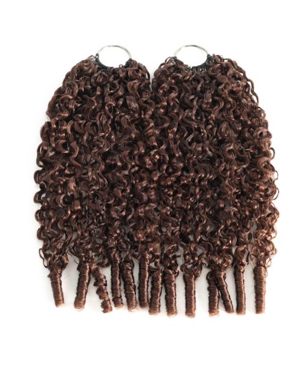 eullair #4 Chocolate Brown Burmese Curly Crochet Hair Lightweight Defined Curl Pattern Natural Look