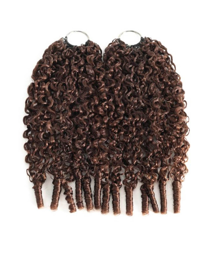 eullair #4 Chocolate Brown Burmese Curly Crochet Hair Lightweight Defined Curl Pattern Natural Look