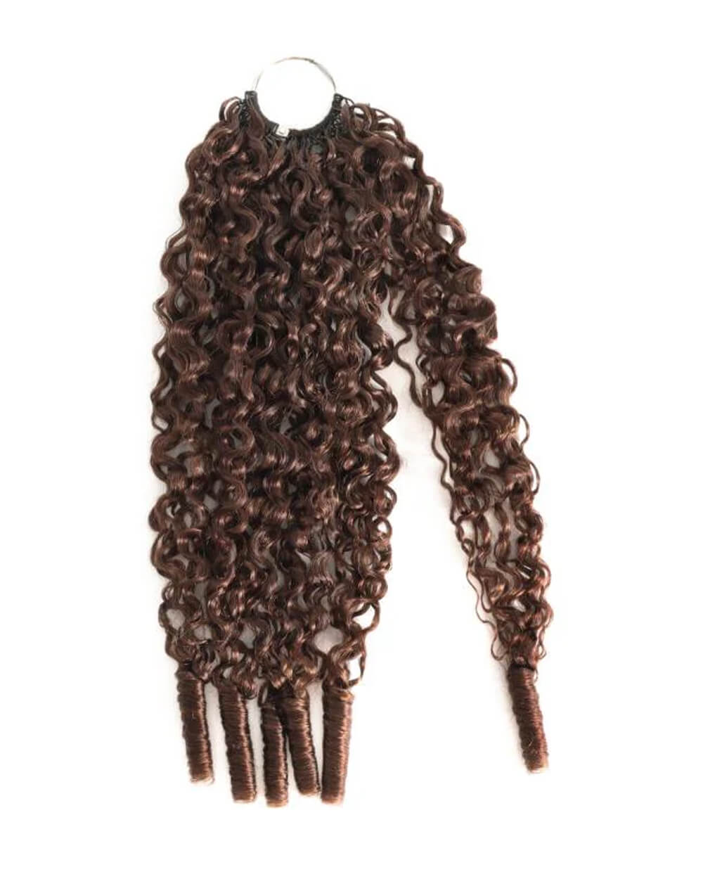 eullair #4 Chocolate Brown Burmese Curly Crochet Hair Lightweight Defined Curl Pattern Natural Look