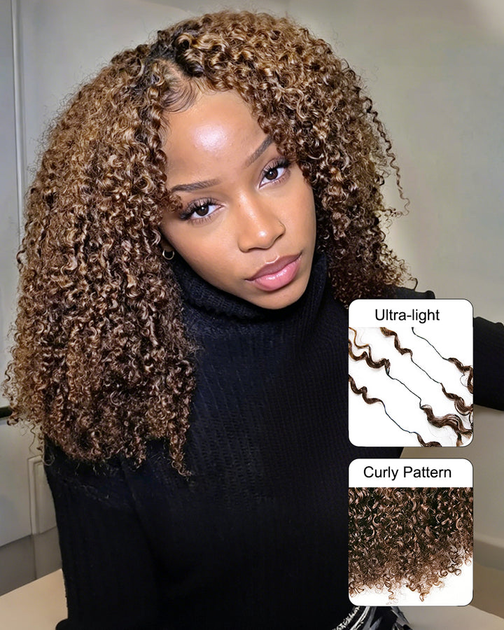 eullair #4 Chocolate Brown Curly Crochet Hair Soft Lightweight Defined Curl Pattern Natural Style