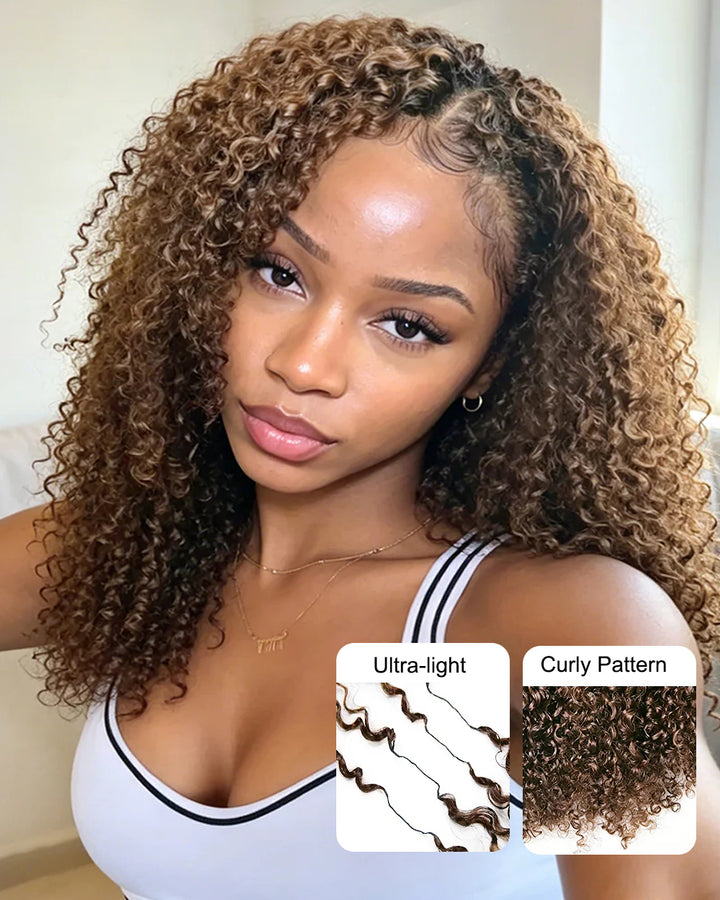 eullair #4 Chocolate Brown Curly Crochet Hair Soft Lightweight Defined Curl Pattern Natural Style