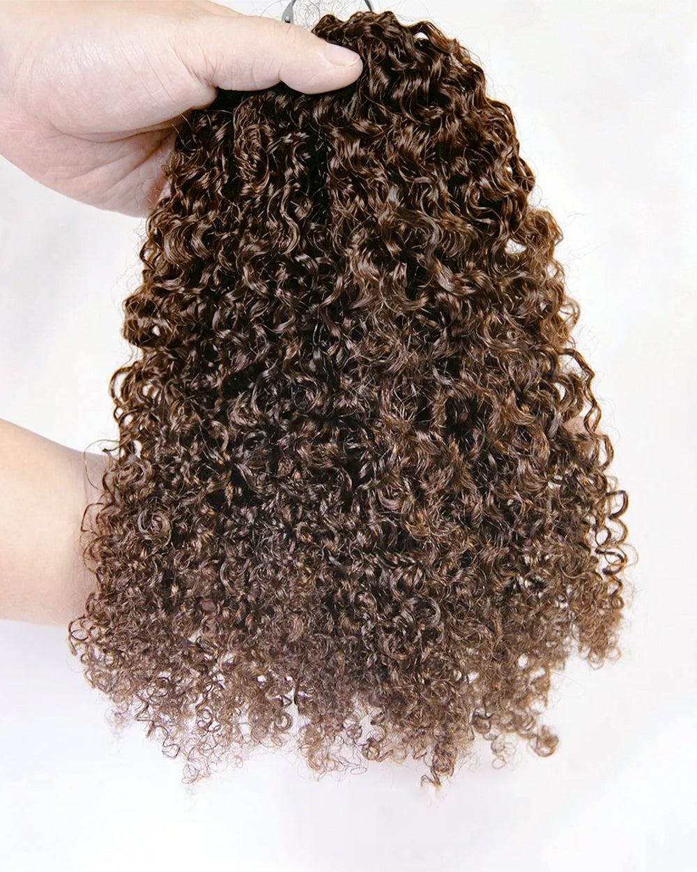 eullair #4 Chocolate Brown Curly Crochet Hair Soft Lightweight Defined Curl Pattern Natural Style