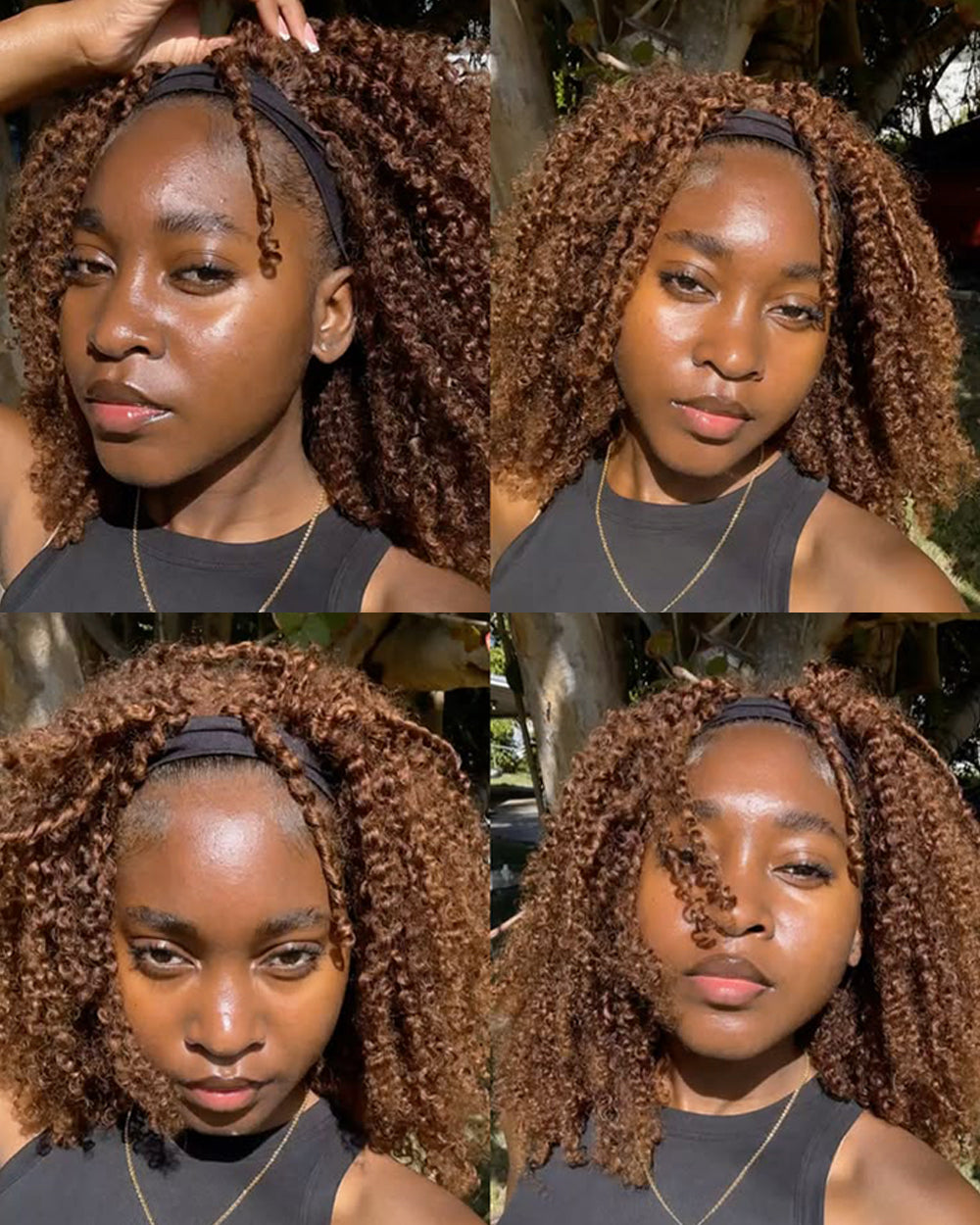 eullair #4 Chocolate Brown Curly Crochet Hair Soft Lightweight Defined Curl Pattern Natural Style