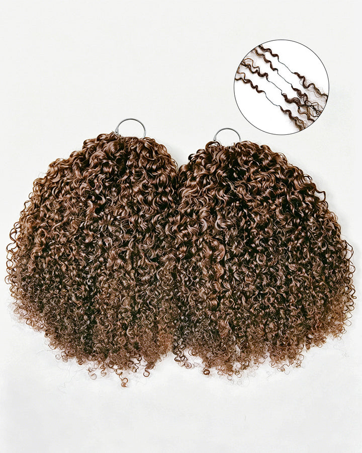 eullair #4 Chocolate Brown Curly Crochet Hair Soft Lightweight Defined Curl Pattern Natural Style