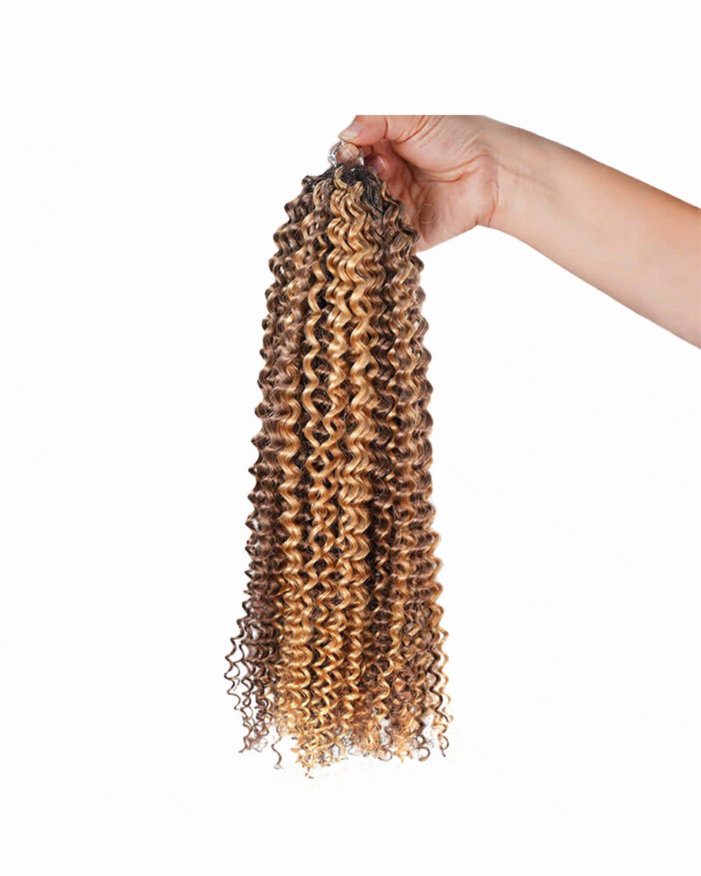 eullair #4/27 Highlight Brown 3C-A4 Kinky Curly Crochet Hair For Miracle Knots Soft Lightweight Defined Curl Pattern Natural Style
