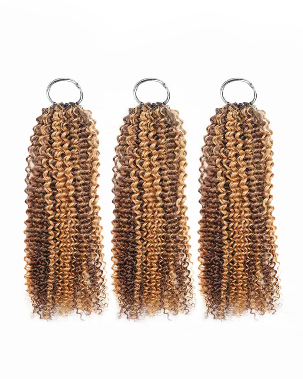 eullair #4/27 Highlight Brown 3C-A4 Kinky Curly Crochet Hair For Miracle Knots Soft Lightweight Defined Curl Pattern Natural Style