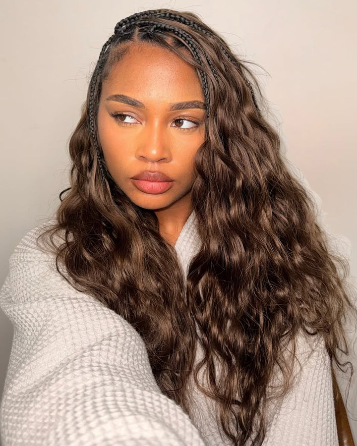 eullair #4 Chocolate Brown Body Waver Crochet Hair Soft Lightweight for Miracle Knots 60G/50Strands