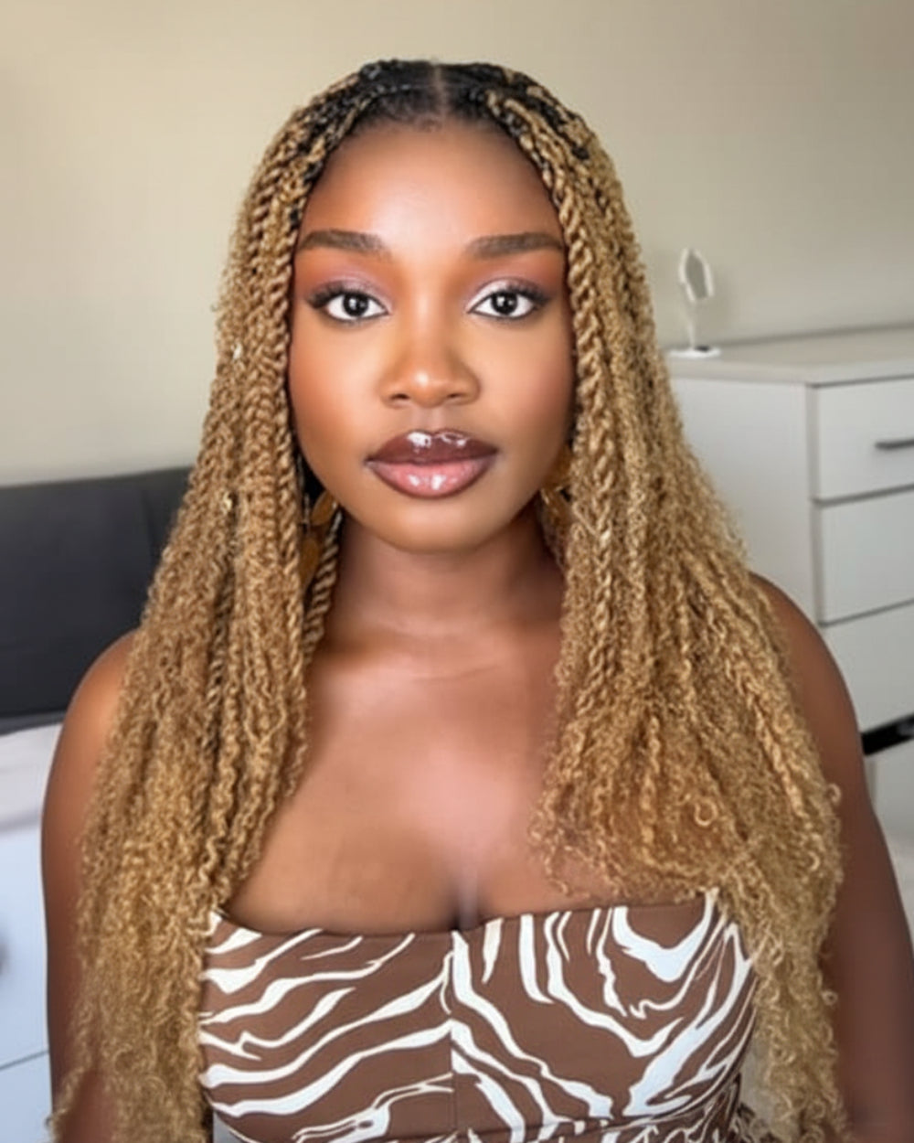 eullair Afro Kinky Human Hair Bulk Extensions - #27 Honey Blonde Color - Ideal for Dreadlock Repair, Twists, and Braiding Styles