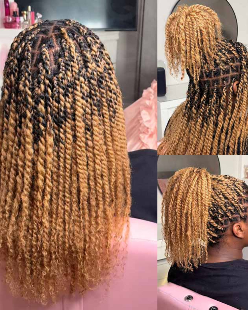 eullair Afro Kinky Human Hair Bulk Extensions - #27 Honey Blonde Color - Ideal for Dreadlock Repair, Twists, and Braiding Styles