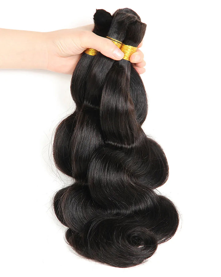 eullair Body Wave Natural Black Hair Bulk for Knotless Braids & Boho Styles | 65g Pack